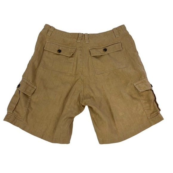 JOSEPH ABBOUD Men’s Cargo Linen Shorts Sz W36 Actual Waist Measure W34 Tan Color - Picture 2 of 7